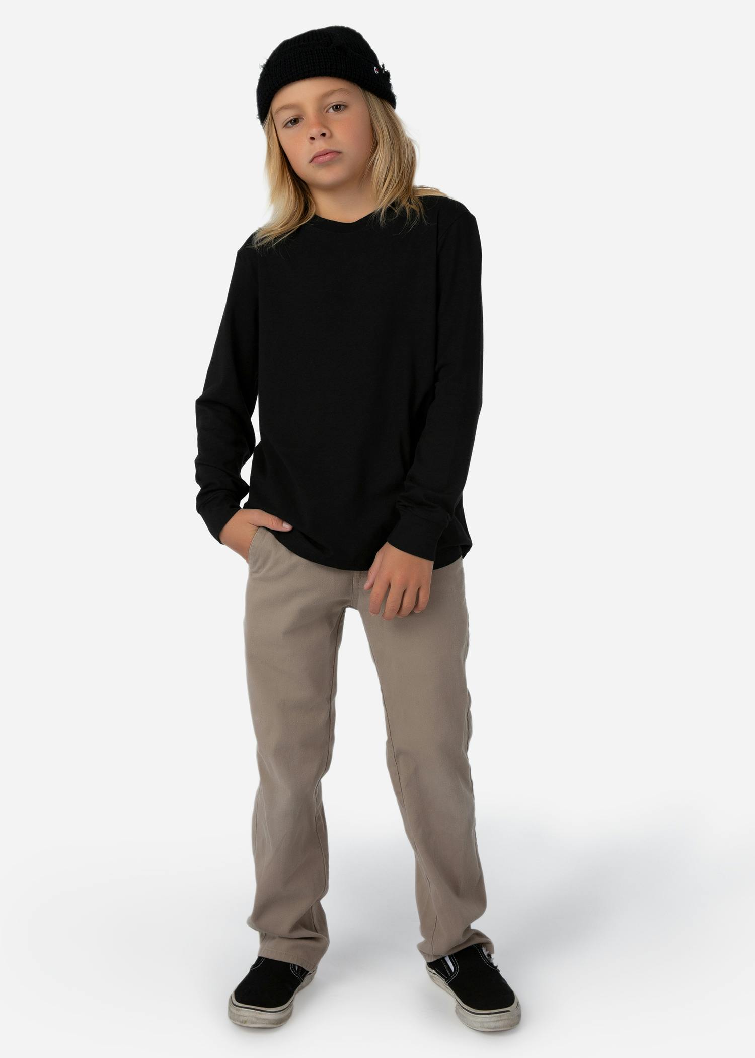 Boys Long Sleeve Classic Fit Modal Modal - Black | Ethika | With You ...