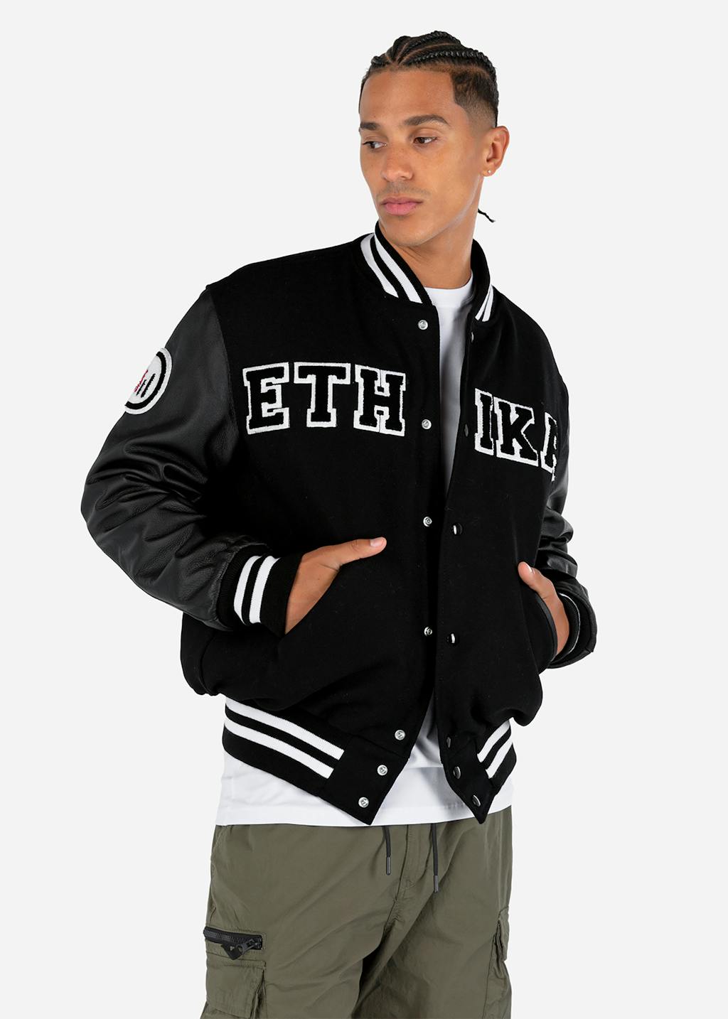 Mens Varsity Jacket Monogram - Blue | Ethika | With You Everywhere