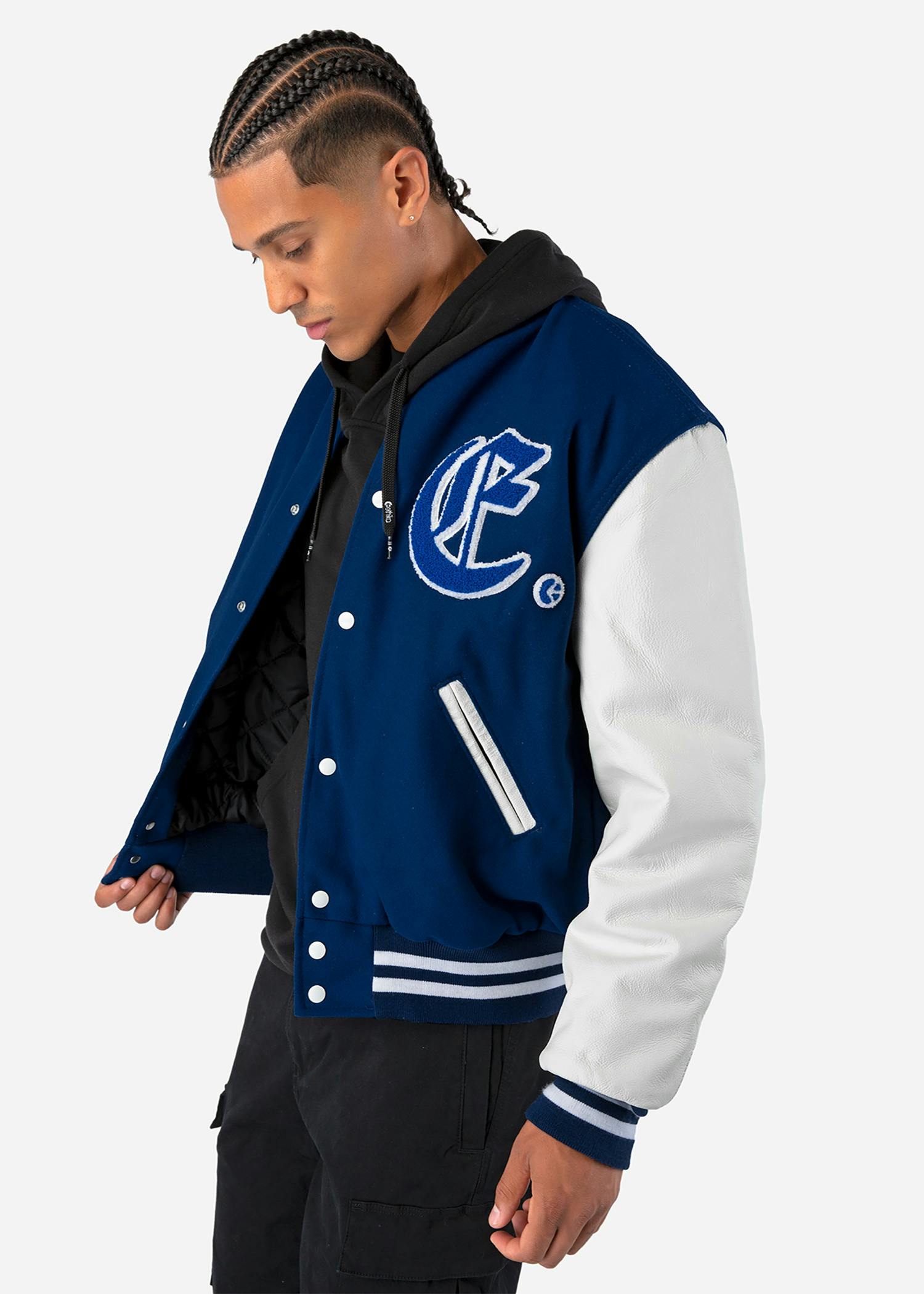 Mens Varsity Jacket Monogram - Blue | Ethika®