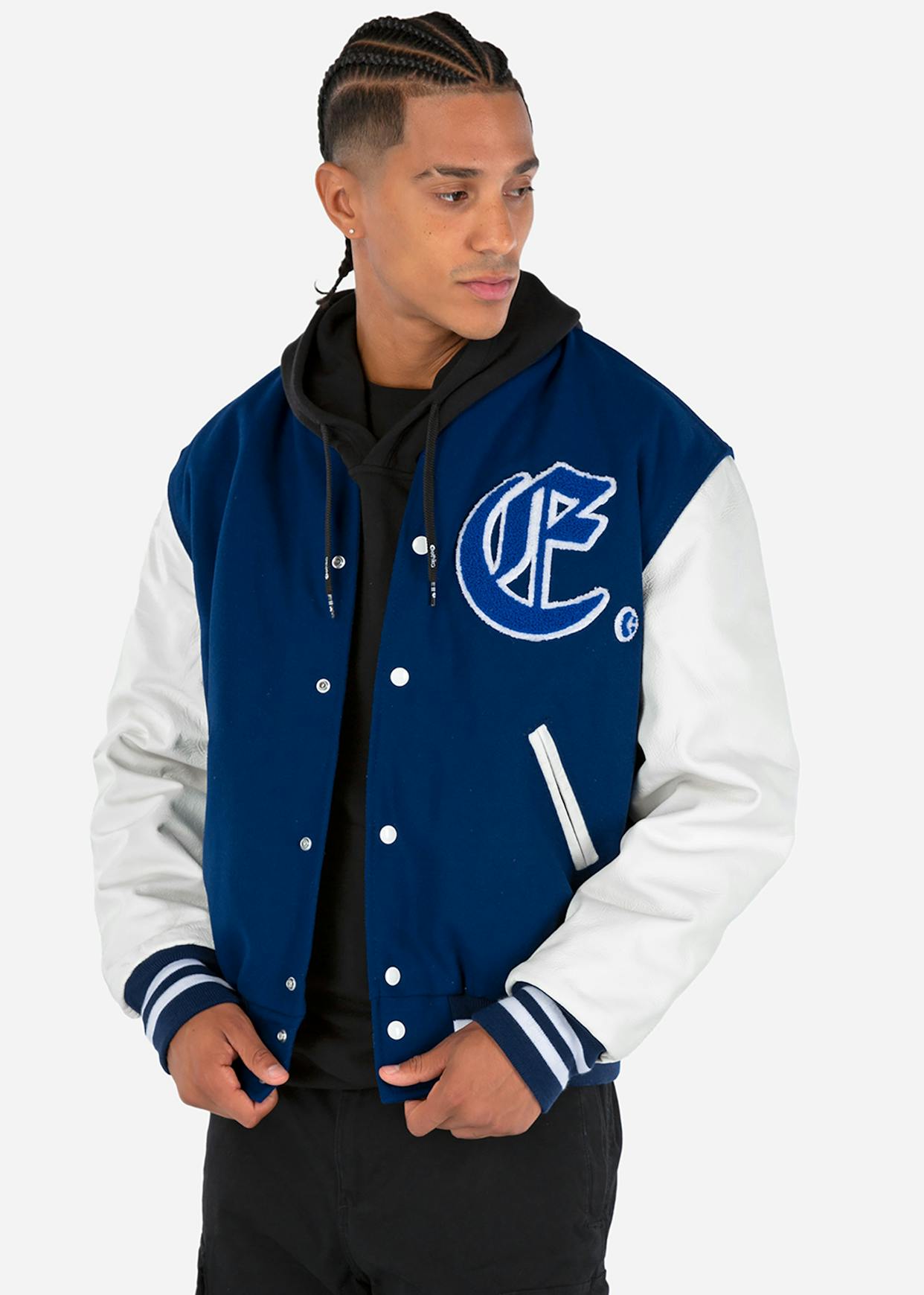 Mens Varsity Jacket Monogram - Blue | Ethika | With You Everywhere