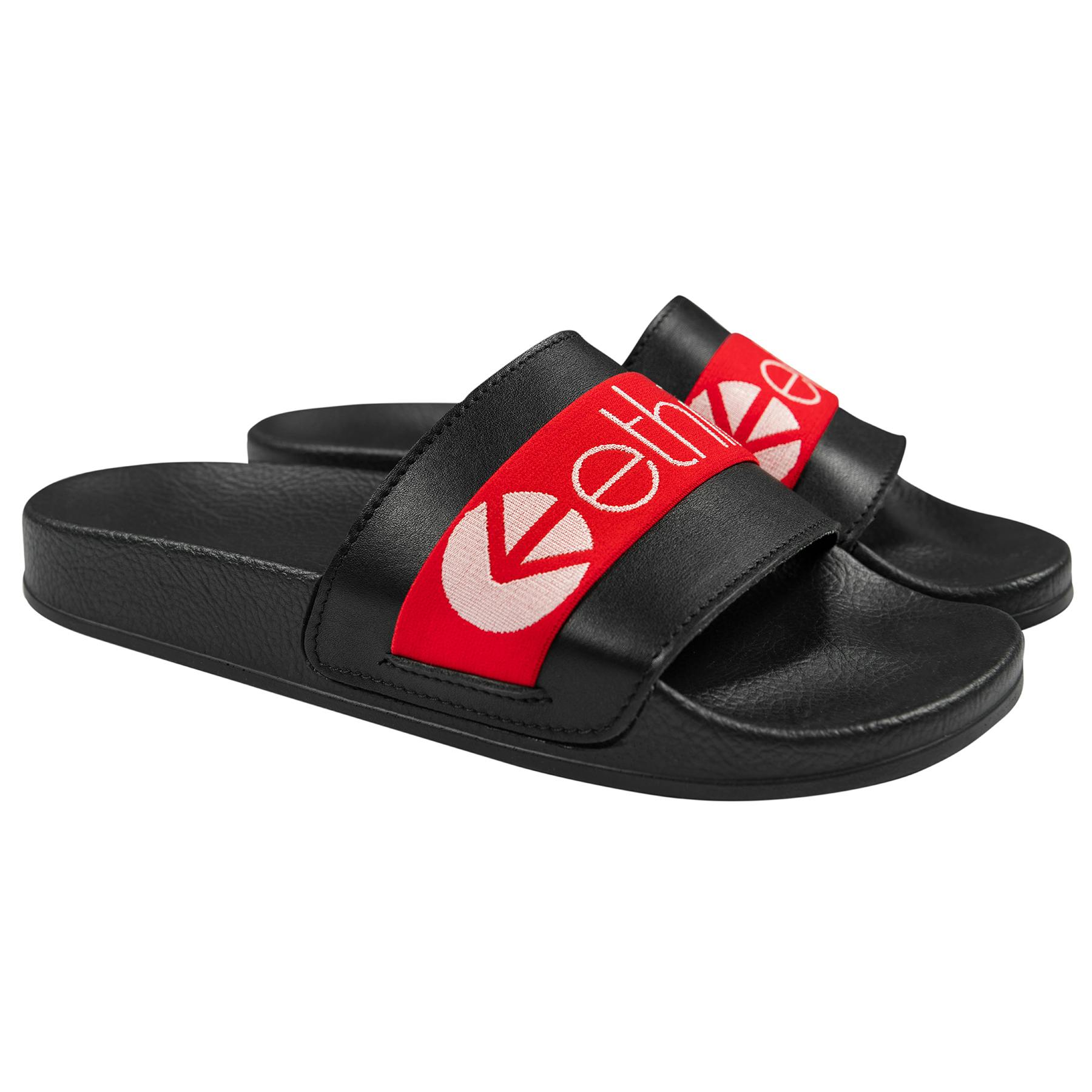 comfortable black slides