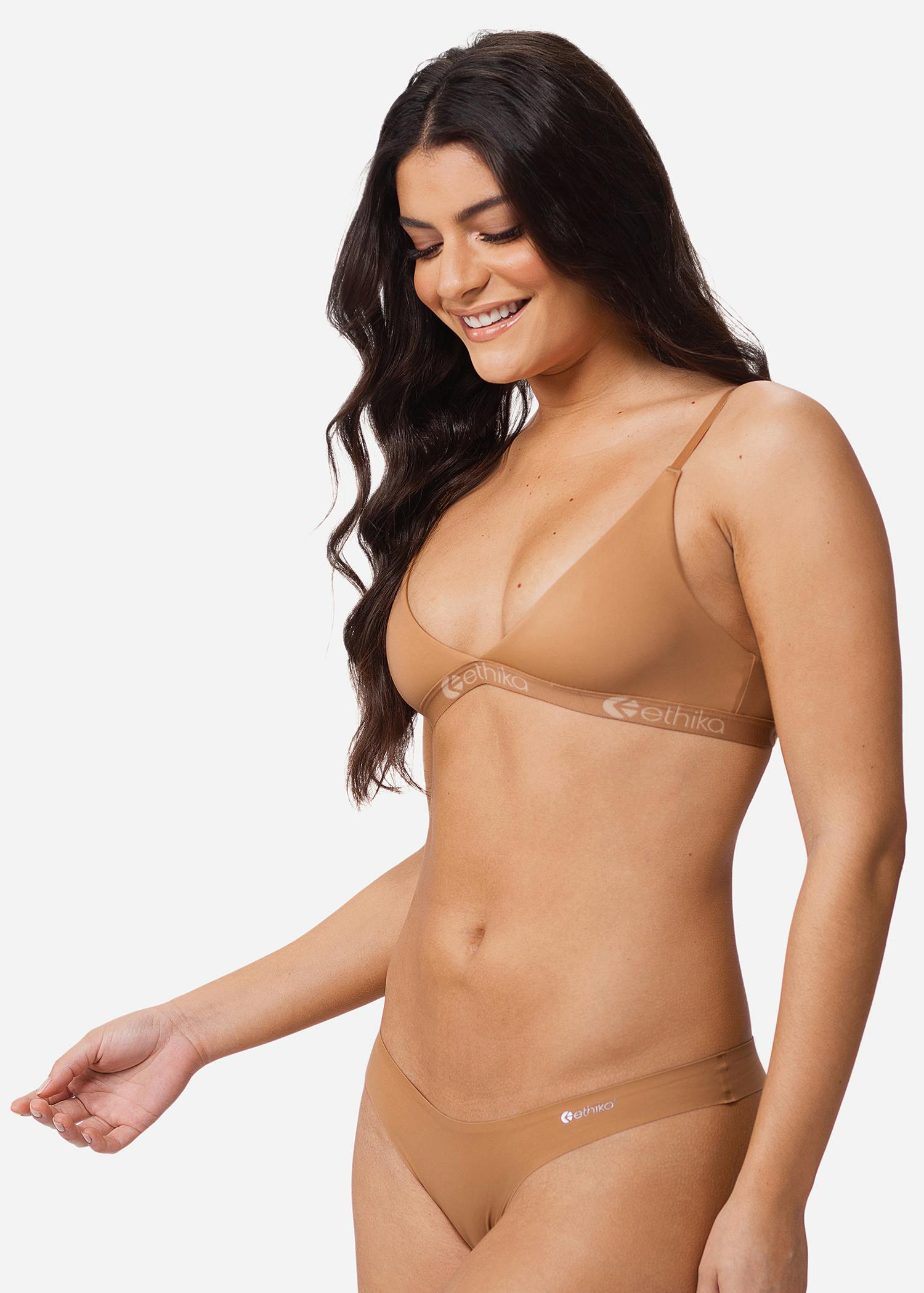 WOMENS SEAMLESS TRIANGLE BRA Seamless Toffee Ethika With You Everywhere