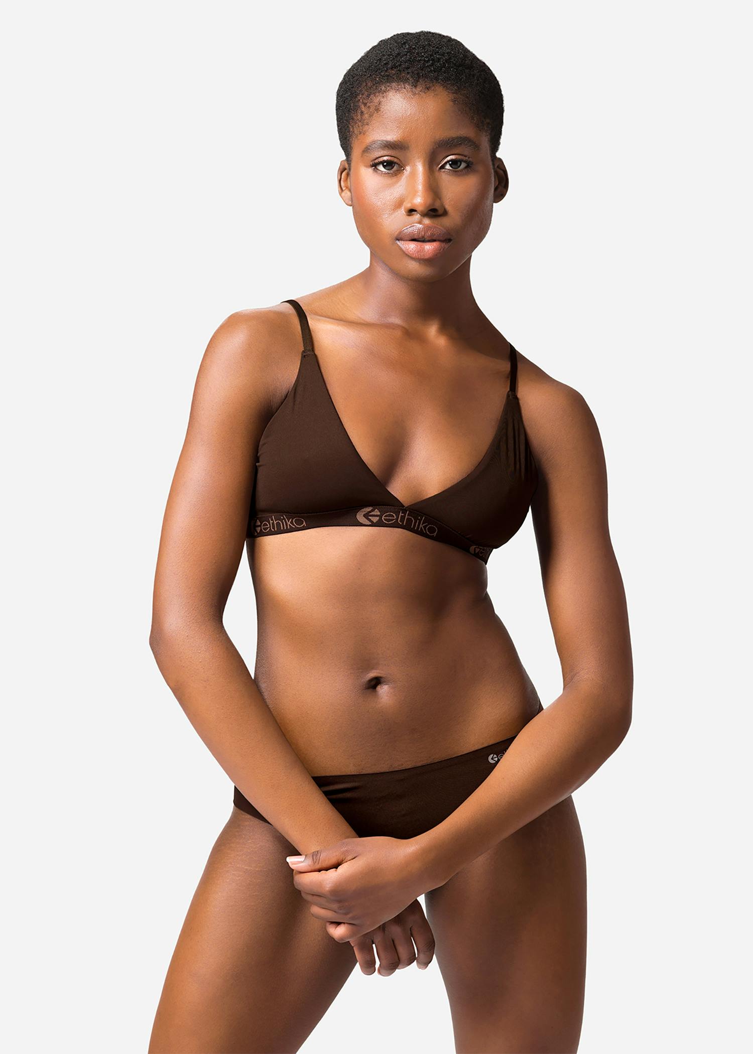 WOMENS SEAMLESS TRIANGLE BRA Seamless Mocha Ethika With You Everywhere