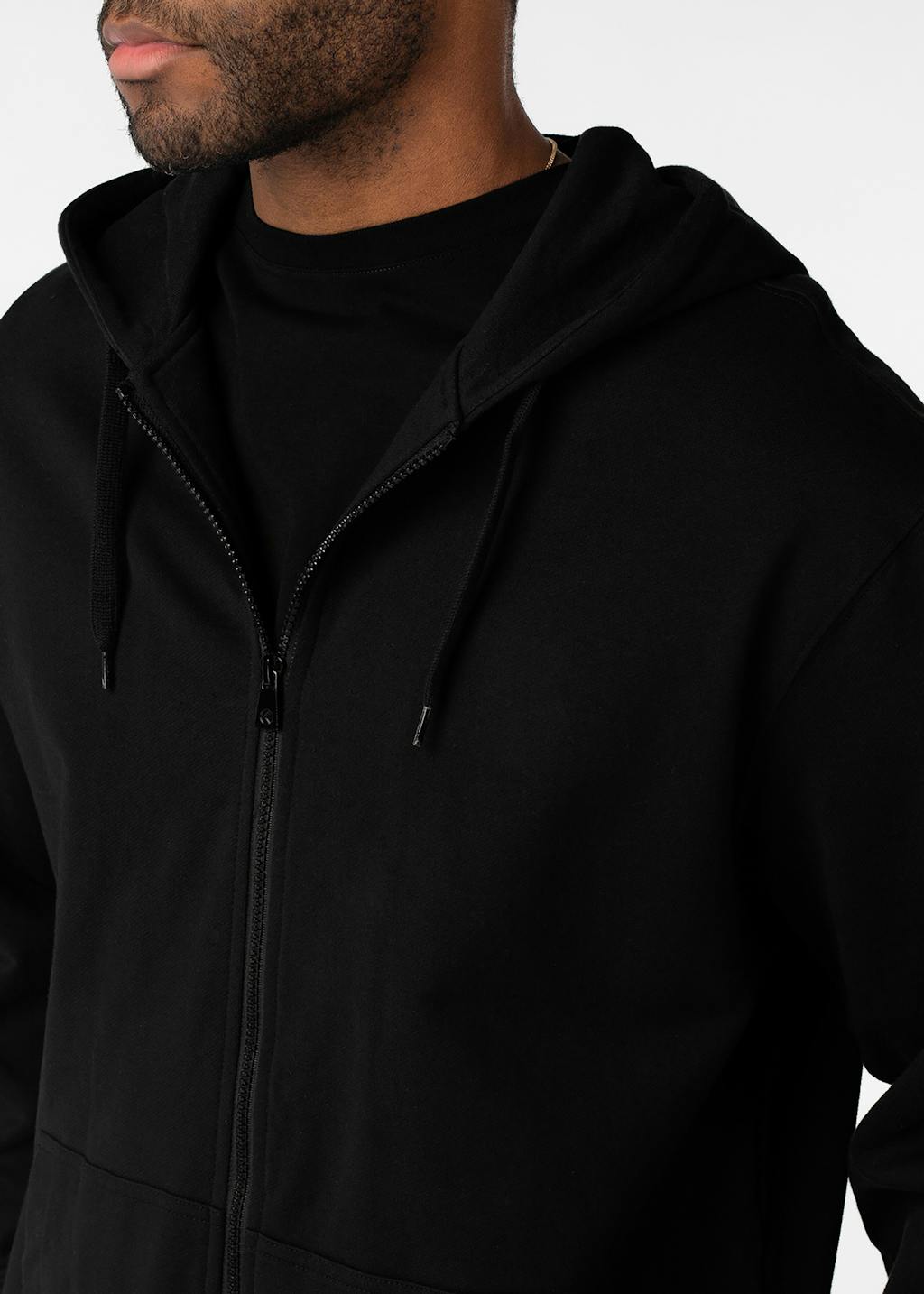 Mens Zip Hoodie Pima Cotton Black | Ethika | With You Everywhere