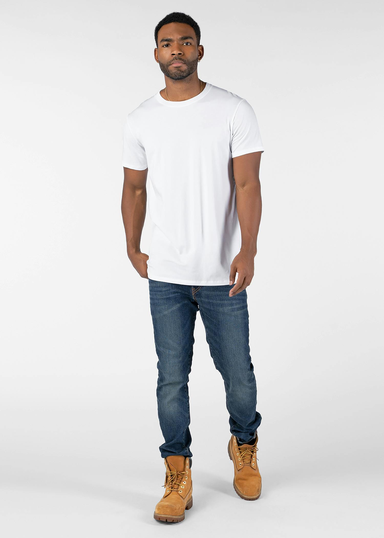 Mens Slim Shirt Modal Slim Modal Tee - White | Ethika®