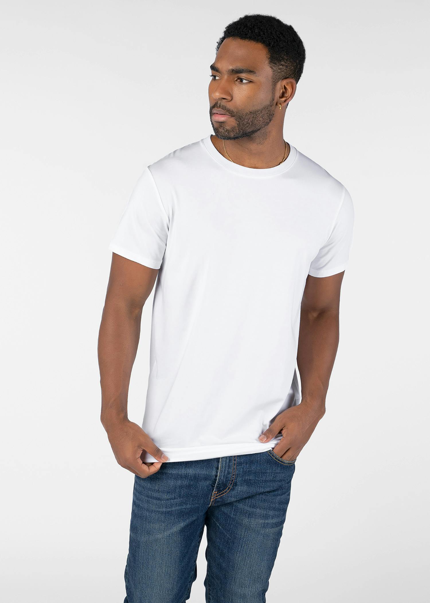 Mens Slim Shirt Modal Slim Modal Tee - White | Ethika | With You Everywhere