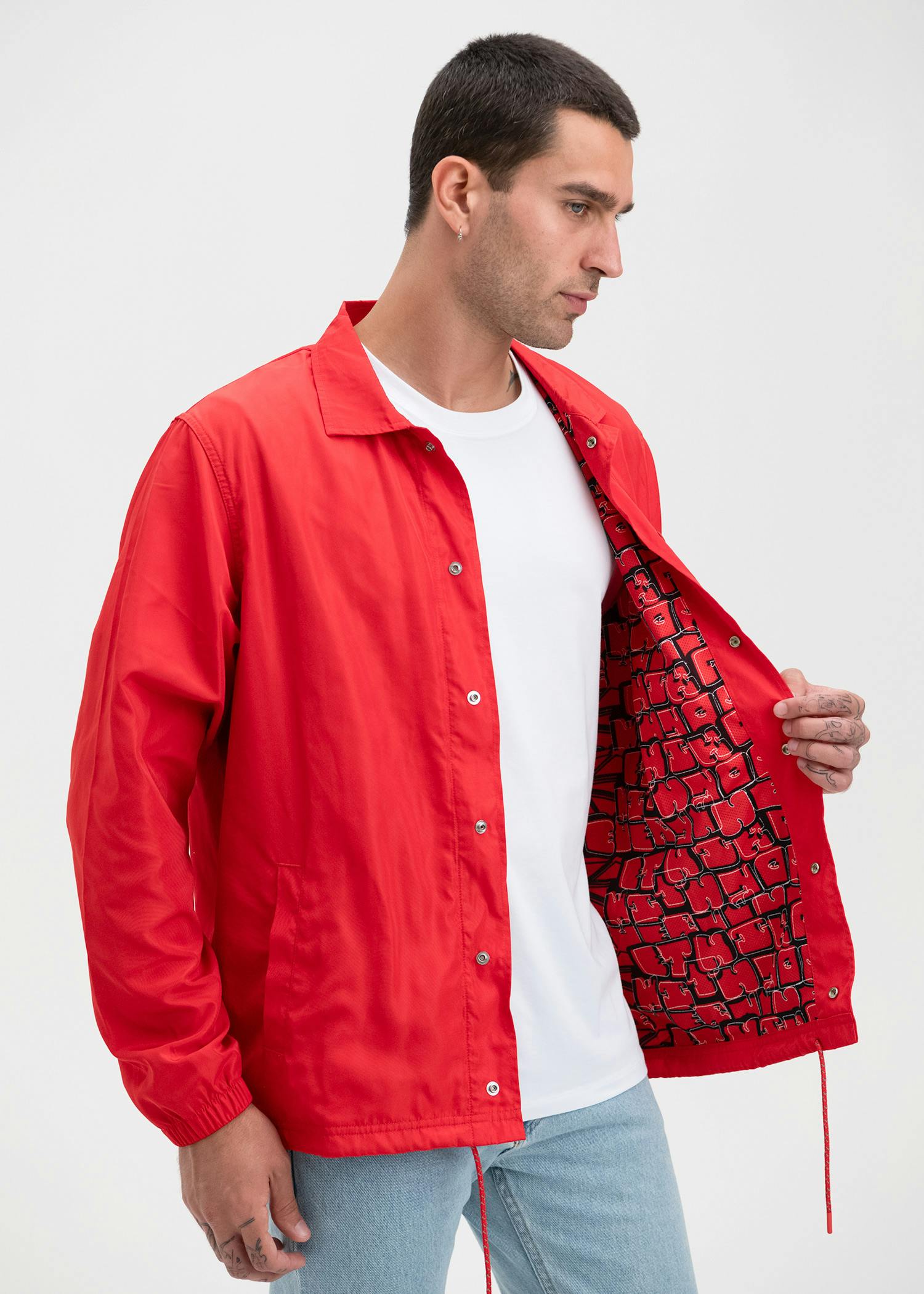 MENS COACH JACKET Red | Ethika