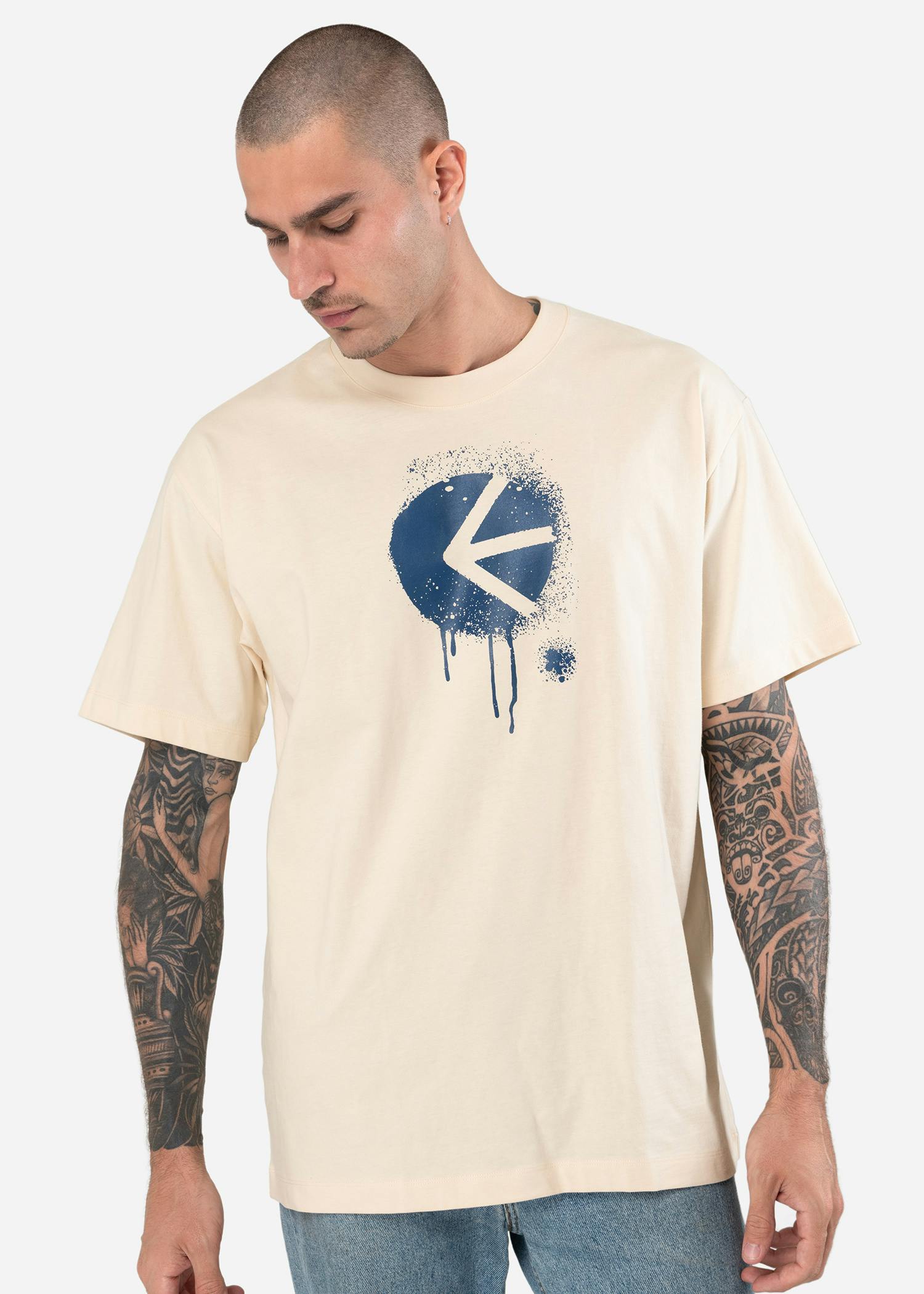 Mens Lifestyle Cotton Tee Stencil - Tan | Ethika | With You Everywhere