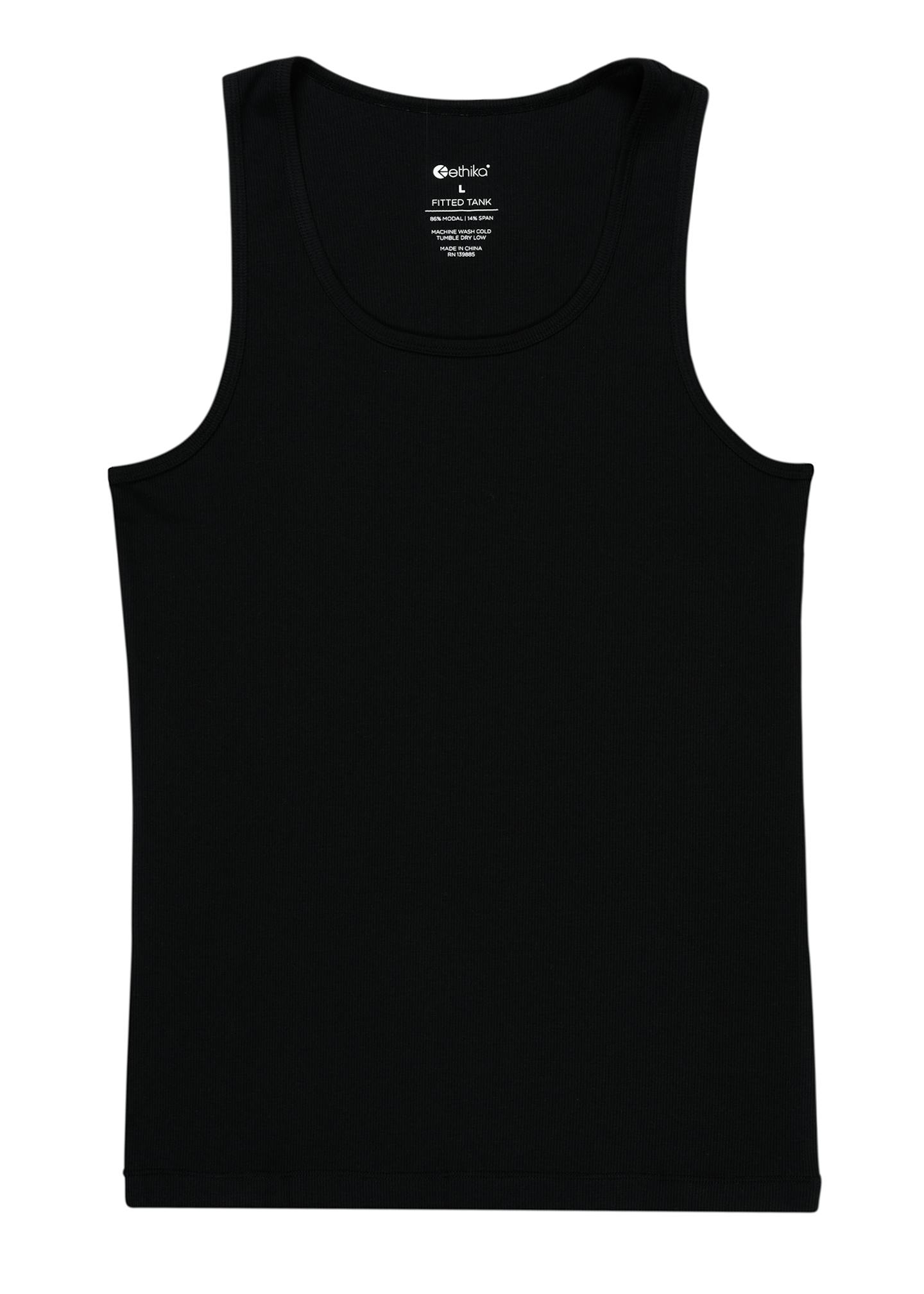 MENS FITTED TANK Black | Ethika | With You Everywhere